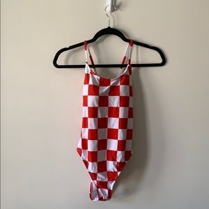 Target checkered one piece bathing suit